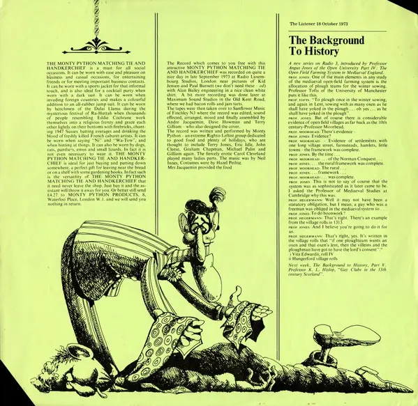 Monty Python - The Monty Python Matching Tie And Handkerchief, Non-Music, Comedy, 1973 - Charisma, Australia, Vinyl 1x LP