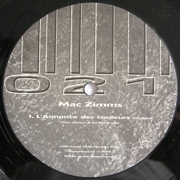 Mac Zimms - L'Annonce Des Couleurs (Vincent De Moor Remix), Electronic, Progressive Trance, Trance, 1999 - 2-Play, Netherland