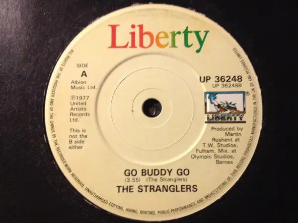 Stranglers, The - Peaches / Go Buddy Go, Rock, New Wave, Punk, Liberty, UK, Vinyl 1x 7", 45 RPM, Single, Reissue Solid Centre