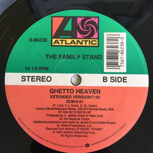 Family Stand, The - Ghetto Heaven, Electronic, Funk / Soul, Hip Hop, Acid Jazz, 1990 - Atlantic, US, Vinyl 1x 12", 33 ⅓ RPM, 