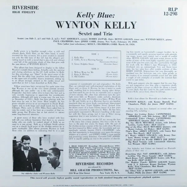 Wynton Kelly - Kelly Blue, Jazz, Post Bop, 1984 - Riverside Records, Japan, Vinyl 1x LP, Album, Reissue