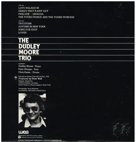 Dudley Moore Trio - The Dudley Moore Trio, Jazz, 1979 - WEA, Australia, Vinyl 1x LP, Album, Stereo