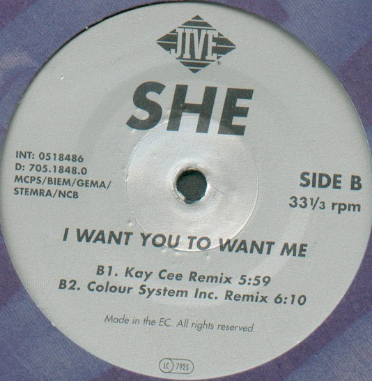 Solid HarmoniE - I Want You To Want Me, Electronic, Pop, Tech House, Trance, 1998 - Jive, Europe, Vinyl 1x 12", Maxi-Single, 