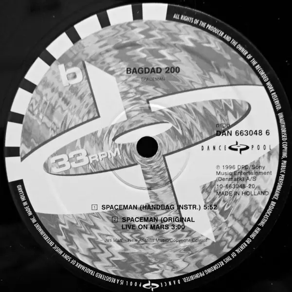 Bagdad 200 - Spaceman, Electronic, Euro House, 1996 - Dance Pool, Scandinavia, Vinyl 1x 12", 33 ⅓ RPM, Single, Stereo