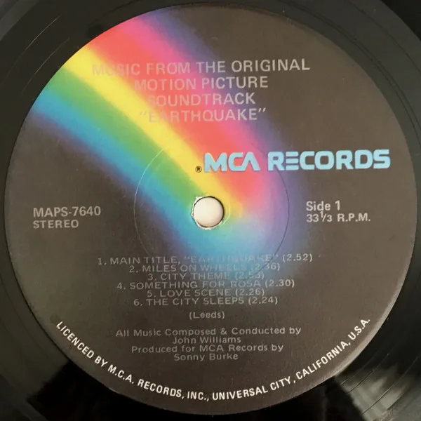 Album cover for Earthquake (Music From The Original Motion Picture Soundtrack) by John Williams (4)