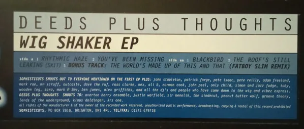 Album cover for Wig Shaker EP by Deeds Plus Thoughts