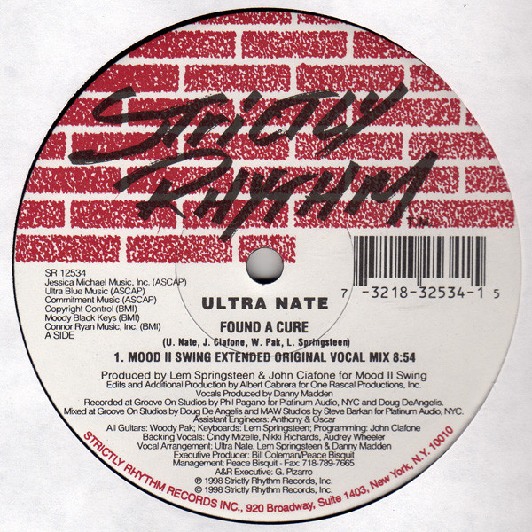 Ultra Naté - Found A Cure, Electronic, Deep House, House, 1998 - Strictly Rhythm, US, Vinyl 1x 12", 33 ⅓ RPM