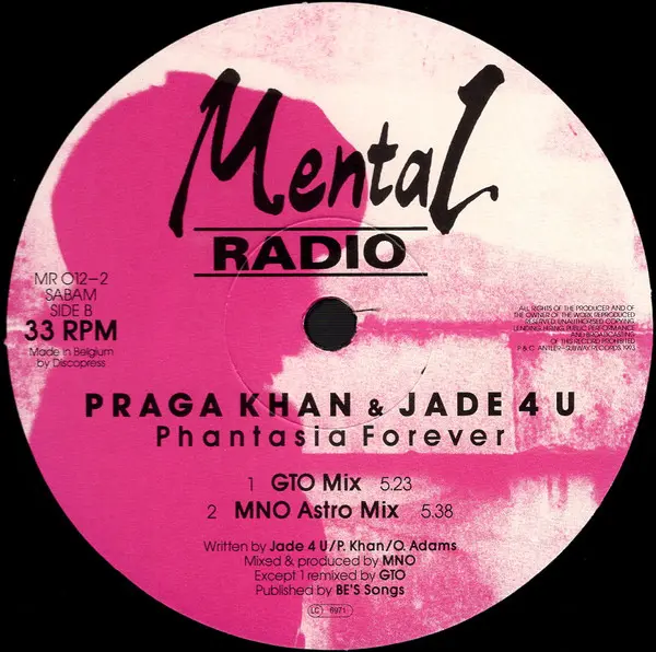 Praga Khan + Jade 4U - Phantasia Forever, Electronic, Techno, 1993 - Mental Radio, Belgium, Vinyl 2x 12", 33 ⅓ RPM