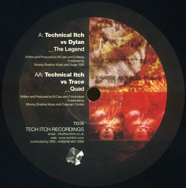 Technical Itch vs. Dylan & DJ Trace - The Legend / Quad, Electronic, Drum n Bass, 2003 - Tech Itch Recordings, UK, Vinyl 1x 1