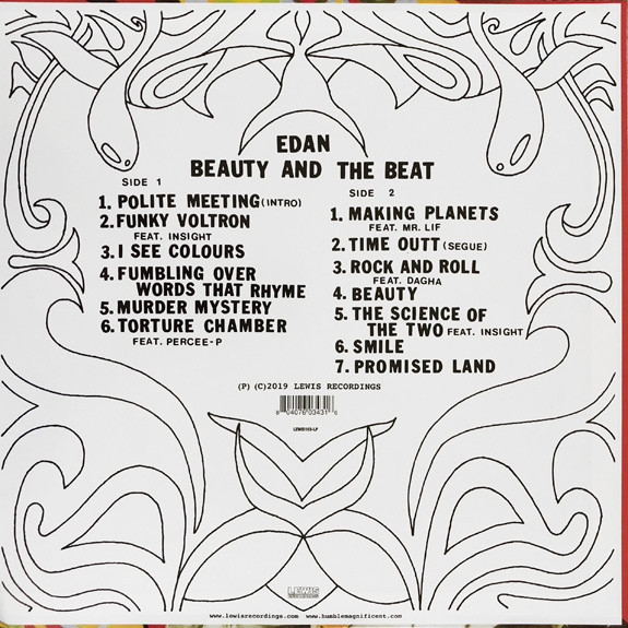 Edan - Beauty And The Beat, Hip Hop, 2019 - Lewis Recordings, UK & US, Vinyl 1x LP, Album, Record Store Day, Reissue