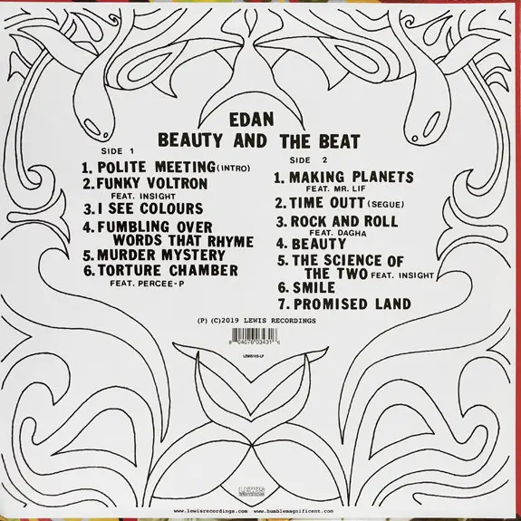 Edan - Beauty And The Beat, Hip Hop, 2019 - Lewis Recordings, UK & US, Vinyl 1x LP, Album, Record Store Day, Reissue