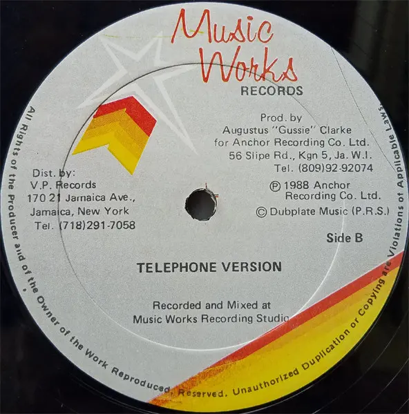 JC Lodge - Telephone Love, Reggae, Dancehall, 1988 - Music Works Records, US, Vinyl 1x 12", 45 RPM, Maxi-Single