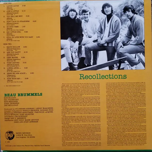 Beau Brummels, The - The Best Of The Beau Brummels 1964 - 1968, Rock, Country Rock, Folk Rock, 1981 - Rhino Records (2), US, 
