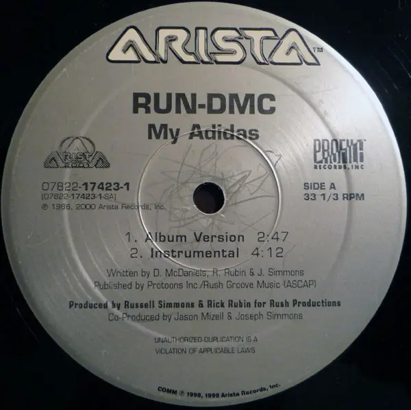 Run-DMC - My Adidas / Peter Piper - 2000 - - Arista - Vinyl 1x 12", 33 ⅓ RPM, Reissue
