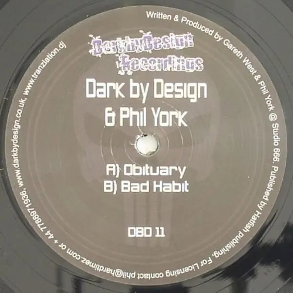 Dark By Design & Phil York - Obituary / Bad Habit, Electronic, Hard Trance, Hardstyle, Techno, 2009 - DarkbyDesign Recordings