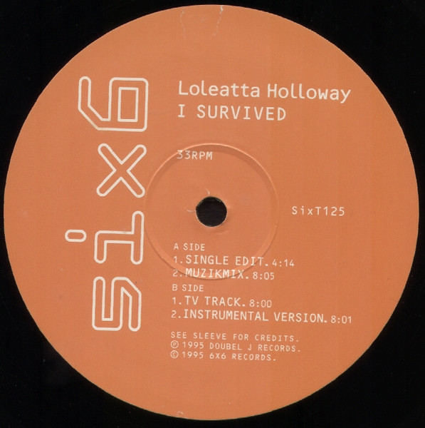 Loleatta Holloway - I Survived, Electronic, House, 1995 - Six6, UK, Vinyl 1x 12", 33 ⅓ RPM