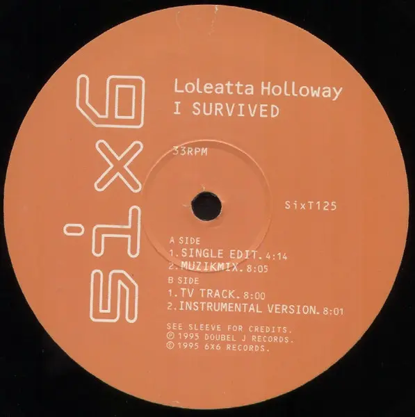 Loleatta Holloway - I Survived, Electronic, House, 1995 - Six6, UK, Vinyl 1x 12", 33 ⅓ RPM