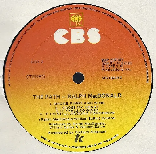 Ralph MacDonald - The Path, Jazz, Jazz-Funk, Latin Jazz, 1978 - CBS, T.K. Records, Australia, Vinyl 1x LP, Album Gatefold