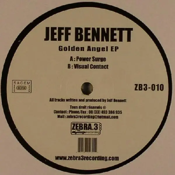 Jeff Bennett - Golden Angel EP - 2006 - House - Zebra 3 Recording - Vinyl 1x 12", EP
