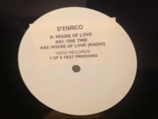 D'Enrico - House Of Love, Electronic, Hard House, Progressive House, 1995 - Ouch! Records, UK, Vinyl 1x 12", 33 ⅓ RPM