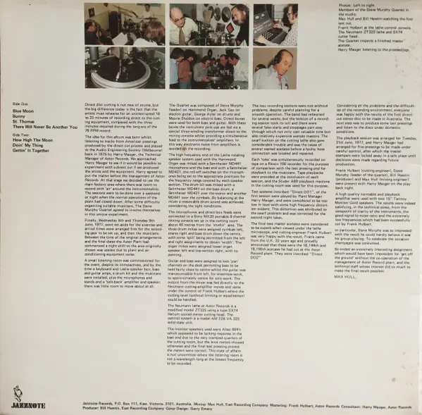 Steve Murphy Quartet, The - Direct, Jazz, Jazz-Funk, Modal, 1977 - Jazznote, Australia, Vinyl 1x LP Gatefold