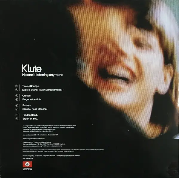 Klute - No One's Listening Anymore, Electronic, Drum n Bass, 2004 - Commercial Suicide, UK, Vinyl 4x 12", 45 RPM, Album Red T