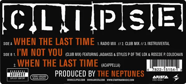 Album cover for When The Last Time by Clipse