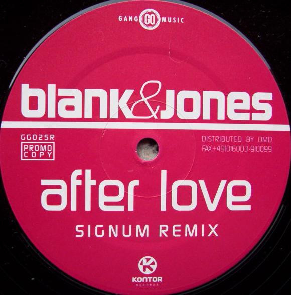 Blank & Jones - After Love, Electronic, Trance, 1999 - Gang Go Music, Germany, Vinyl 1x 12", 45 RPM, Promo