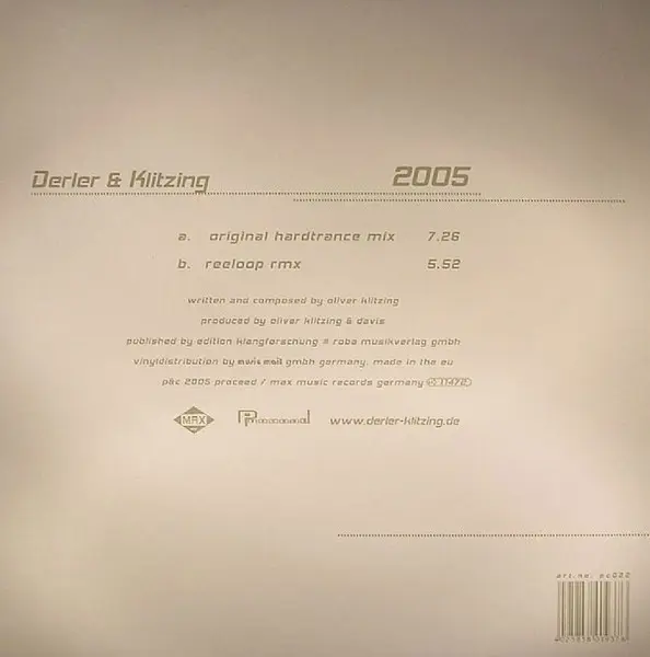 Album cover for 2005 by Derler & Klitzing