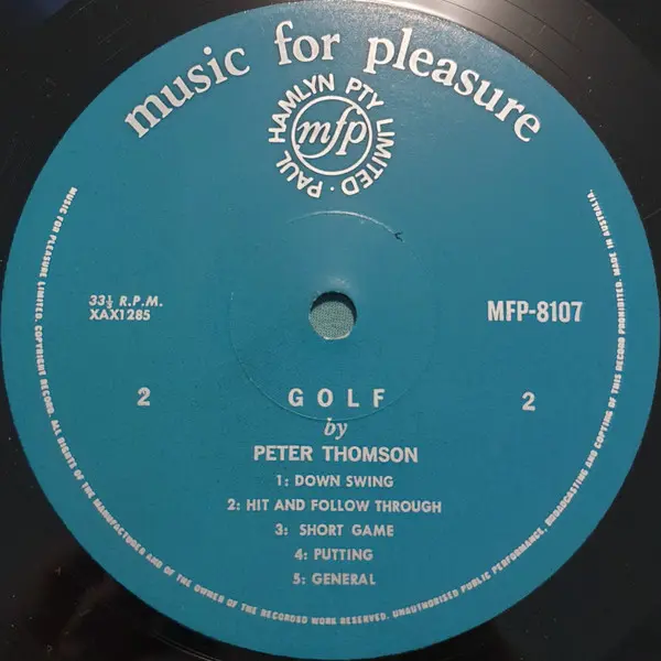 Peter Thomson (2) - Golf, Non-Music, Education, Music for Pleasure, Australia, Vinyl 1x LP, Reissue