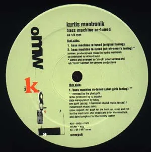 Album cover for Bass Machine Re-Tuned by Kurtis Mantronik