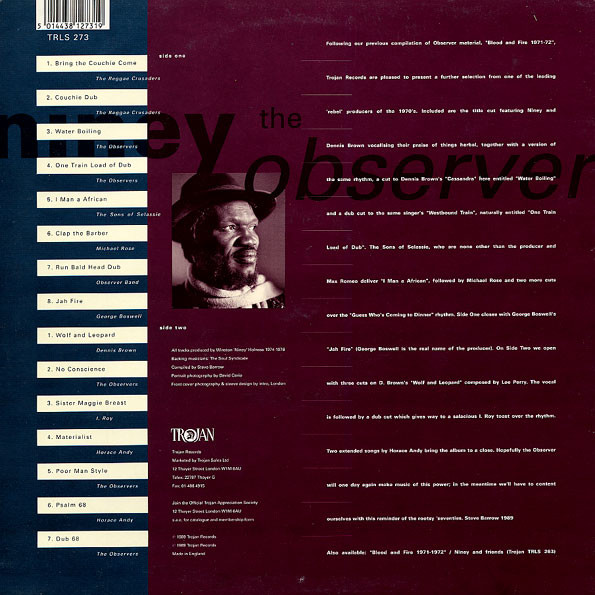 Niney The Observer - Bring The Couchie 1974-1976 (Niney The Observer And Friends), Reggae, Dub, Roots Reggae, 1989 - Trojan R
