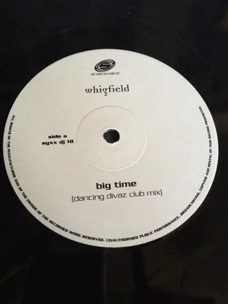 Whigfield - Big Time, Electronic, Euro House, House, 1995 - Systematic, UK, Vinyl 1x 12", 45 RPM, Single Sided, Promo