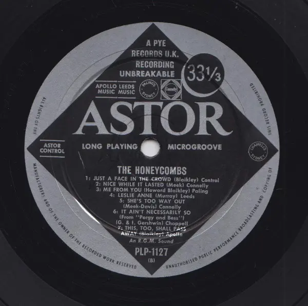 Honeycombs, The - The Honeycombs, Pop, Rock, Beat, 1964 - Astor, Australia, Vinyl 1x LP, Album, Mono