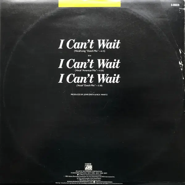 Nu Shooz - I Can't Wait, Electronic, Electro, Leftfield, 1986 - Atlantic, Australia, Vinyl 1x 12", 45 RPM, Single