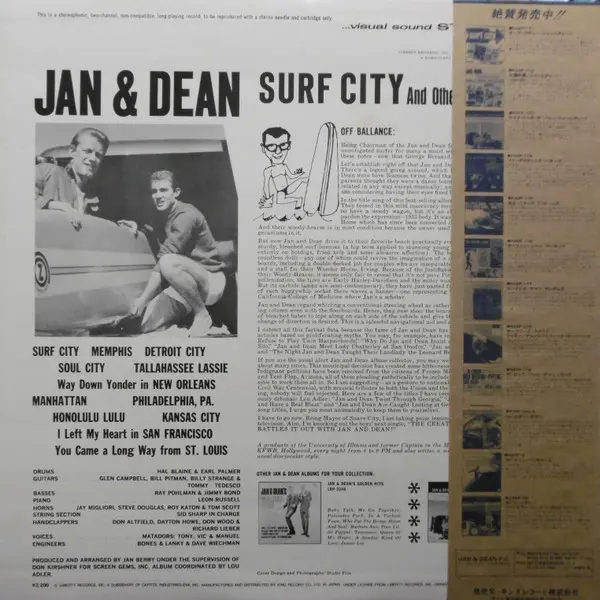 Jan & Dean - Surf City And Other Swingin' Cities - 1981 -Surf -Liberty -Vinyl 1x LP, Album, Reissue