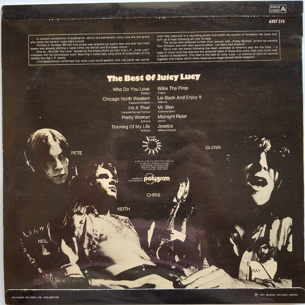 Juicy Lucy - The Best Of Juicy Lucy, Rock, Classic Rock, Bronze, New Zealand, Vinyl 1x LP, Compilation