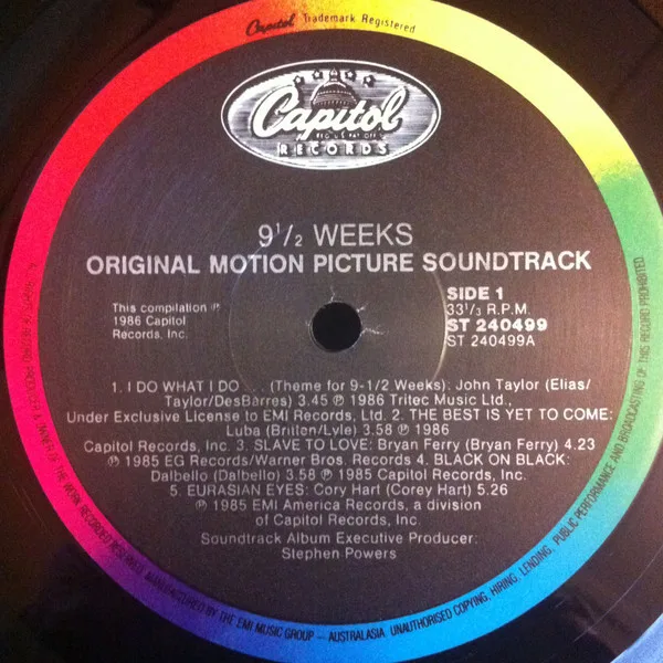 Album cover for 9½ Weeks - Original Motion Picture Soundtrack by Various