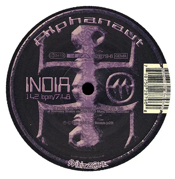 Alphanaut - India / Abduction / Centauri - 1997 - Goa Trance - Spirit Zone Recordings - Vinyl 1x 12", 33 ⅓ RPM, 45 RPM