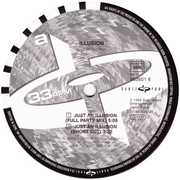 Illusion (3) - Just An Illusion, Electronic, Euro House, 1996 - Dance Pool, Netherlands, Vinyl 1x 12"