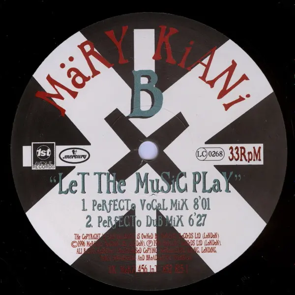 Mary Kiani - Let The Music Play, Electronic, Acid, House, Progressive House, Progressive Trance, 1996 - 1st Avenue Records, M