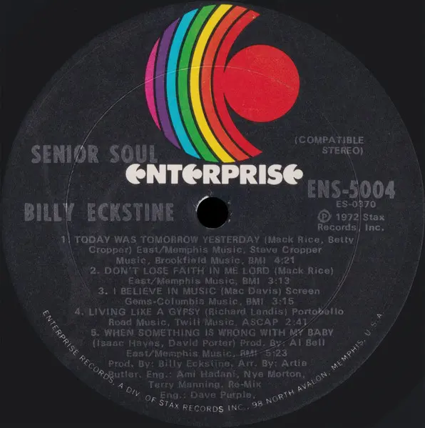 Billy Eckstine - Senior Soul, Funk / Soul, Soul, 1972 - Enterprise, US, Vinyl 1x LP, Album ARP Pressing