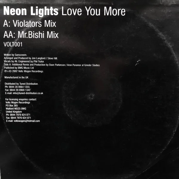 Album cover for Love You More by Neon Lights