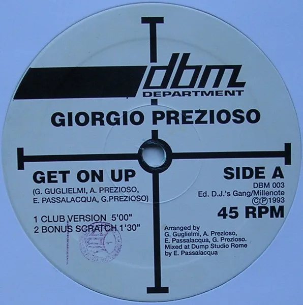 Album cover for Get On Up by Prezioso