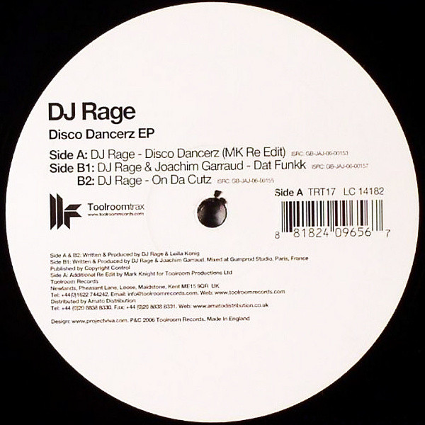 DJ Rage - Disco Dancerz EP, Electronic, House, Tech House, 2006 - Toolroom Trax, UK, Vinyl 1x 12", EP