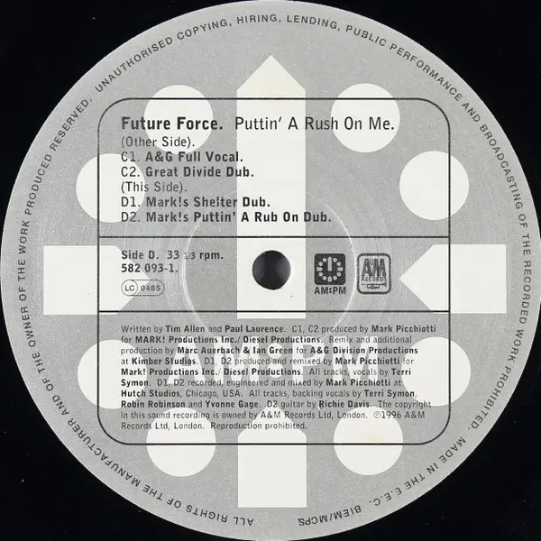 Future Force - Puttin' A Rush On Me (Mark Picchiotti / A&G Division / Hippie Torrales & Mark Mendoza Mixes), Electronic, Gara