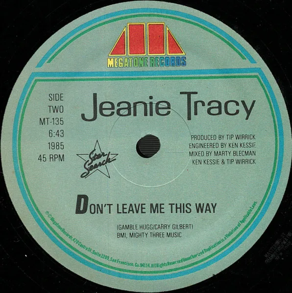 Album cover for Don't Leave Me This Way by Jeanie Tracy