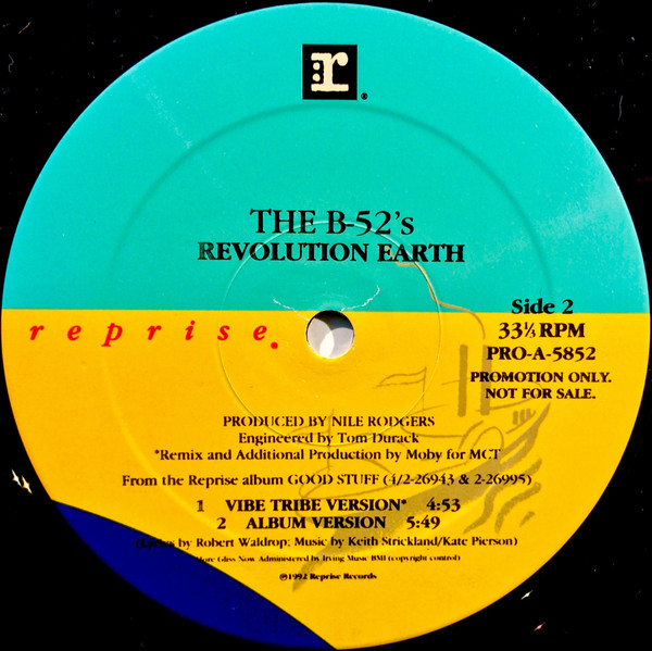B-52's, The - Revolution Earth, Electronic, Synth-pop, Techno, 1992 - Reprise Records, US, Vinyl 1x 12", 33 ⅓ RPM, Promo