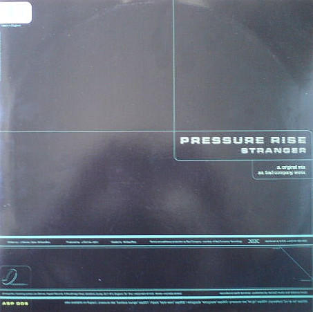 Pressure Rise - Stranger, Electronic, Drum n Bass, 1999 - Aspect, UK, Vinyl 1x 12", 45 RPM