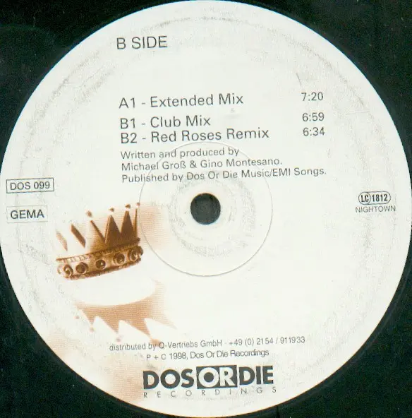 Dukes, The - I Need Your Love, Electronic, Trance, 1999 - Dos Or Die Recordings, Germany, Vinyl 1x 12", 33 ⅓ RPM, 45 RPM, Max